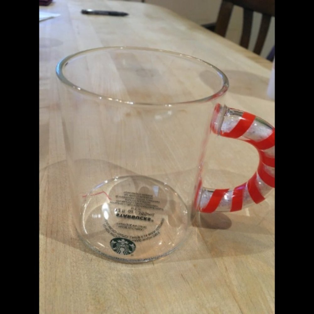 Starbucks glass candy cane inspired mug